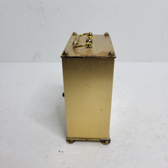 Vtg Hamilton Quartz Clock Gold Metal Made in West Germany Time Communism Retro - Picture 2 of 12